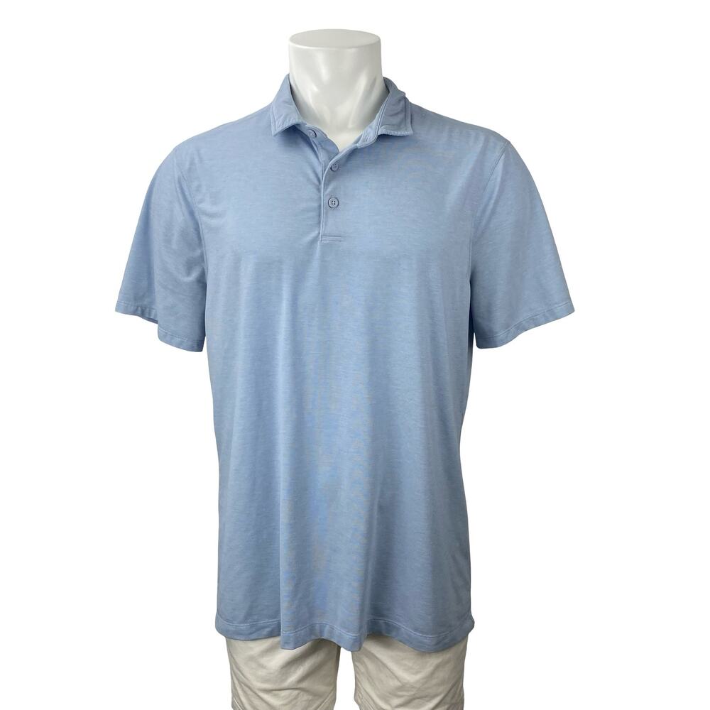 Lululemon Men's Blue Collared Short Sleeve Athletic Activewear Golf Shirt Top 12